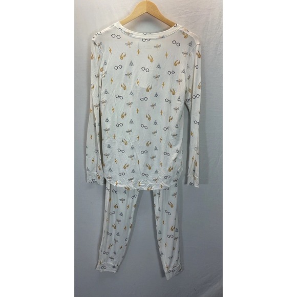 Kyte Baby Women's M Adult Harry Potter Jogger Pajama Set Pjs White Bamboo - Picture 3 of 11
